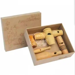 Caixa de Apitos Ref: 162 Caixa em MDF com 05 apitos de Aves + Tampa